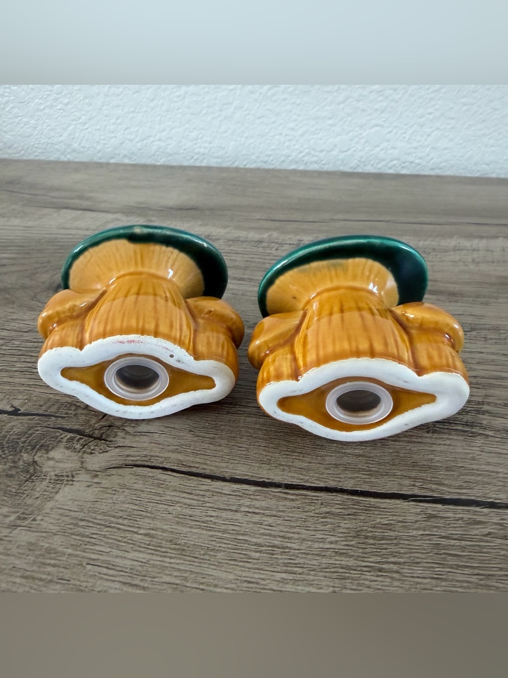 Vintage 70s Groovy Mushroom Salt & Pepper Shakers MCM Japan Mushroom Ware - Picture 5 of 10